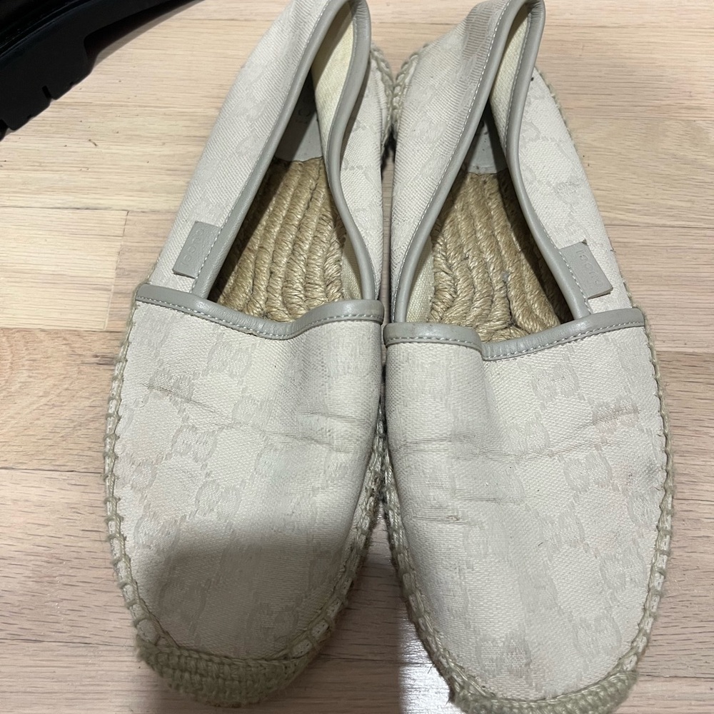 Gucci Cream Espadrille Shoes